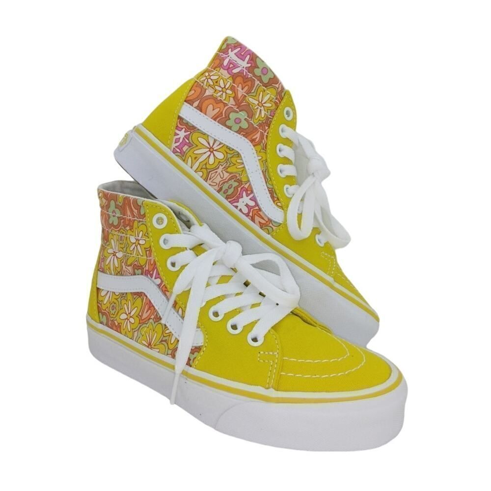 VANS SK8 Hi-Top Womens NEW w/Tags Psychadelic Resort Yellow Sneakers - sz. 5